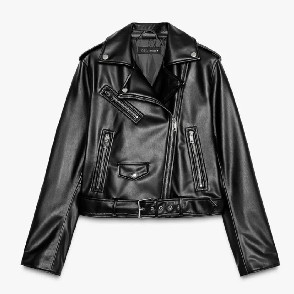 1465 NWT ZARA FAUX LEATHER BIKER JACKET SZ XS